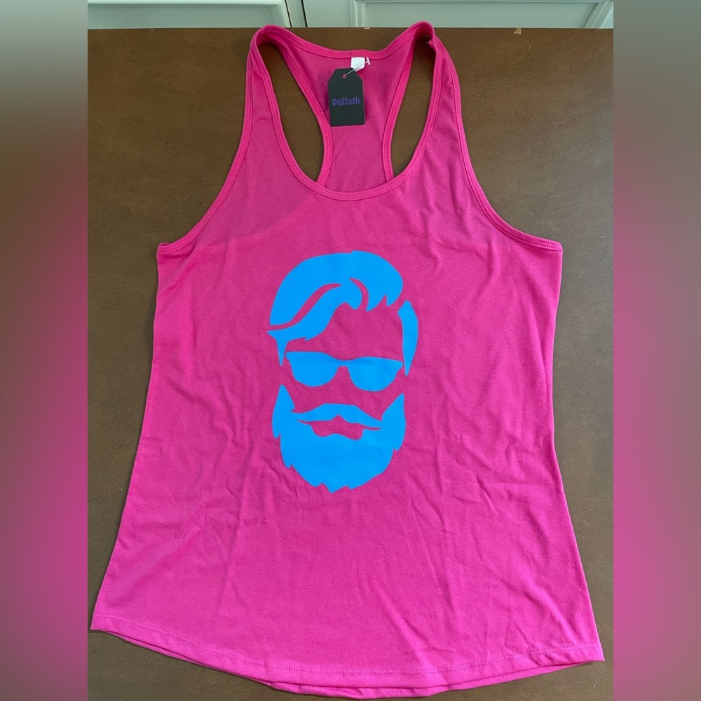 Zaddy Ideal T racerback tank top size XLarge in pink and aqua NWT 🎉Host Pick🎉